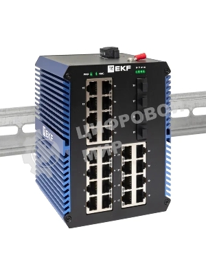 Коммутатор EKF TSX-U-4GX/SFP-24GTP, 24×1 Гбит/с PoE + 4×1 Гбит/с SFP, неуправляемый