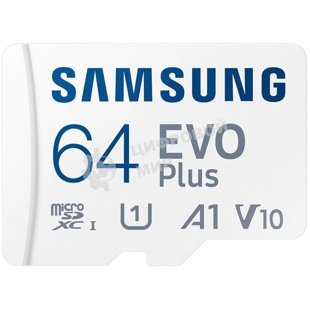 Флеш карта Samsung EVO Plus, microSDXC 64Gb (R/W 160/90 Mb/s, adapter) MB-MC64SA/APC