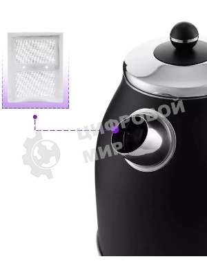 Чайник электрический Kitfort КТ-6102-1 черный с серебром