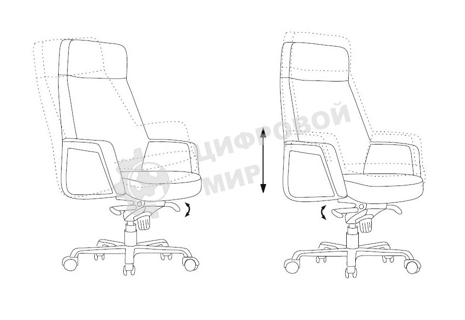 Кресло руководителя Бюрократ ANTONIO/BLACK черный кожа крестовина алюминий