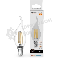 Лампа филам. Gauss Filament 8Вт цок.:E14 свеча св.свеч.бел.теп. (упак.:10шт) (42118)