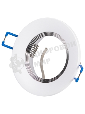 Встраиваемый светильник алюминиевый ЭРА KL107 WH/SL MR16 GU5.3 белый серебро