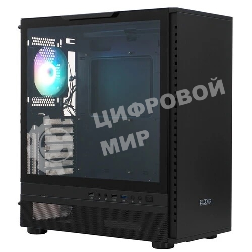 Компьютерный корпус PCCooler IE200 BK, Tempered Glass Full Tower, черный, TG, SPCC, 1x120мм ARGb E-ATX, ATX, mATX, mITX 180/380/220мм 4x2.5