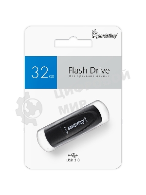 Флешка USB Smartbuy Scout Black (SB032GB3SCK), 32Gb, USB 3.0, R/W 100/40, черный