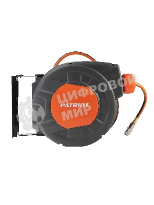 Шланг Patriot 520002430 пневматический армированный на автоматической катушке PHC 10/12 (прямой, ПВС армированный, длина 10 м, диаметр 10х12, раб/макс давление 10/20 бар, мин/макс температура -5/45С, быстросъем рапид, резьба 1/4)