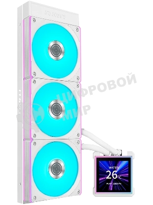 Система водяного охлаждения Lian-Li HydroShift II LCD-S 360CL ARGB Soc-AM5/AM4/1700/1851 белый 4-pin 30dB Al+Cu LCD Ret (G89.GHS2LCDS36CW.R0)