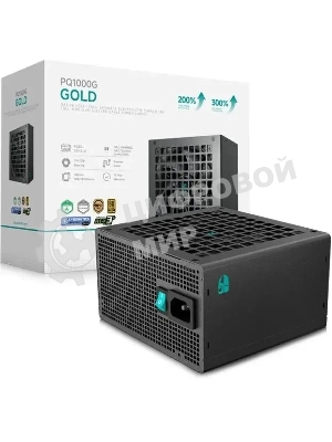 Блок питания Deepcool/GamerStorm PQ1000G WH (ATX 3.1, 1000W, Full Cable Management, 120мм fan, 80+ GOLD, Active PFC + Half Bridge + DC/DC, Full Japanese Capasitors, Gen5 PCIe, белый) RET (R-PQA00G-FD0W-WGEU-V1)