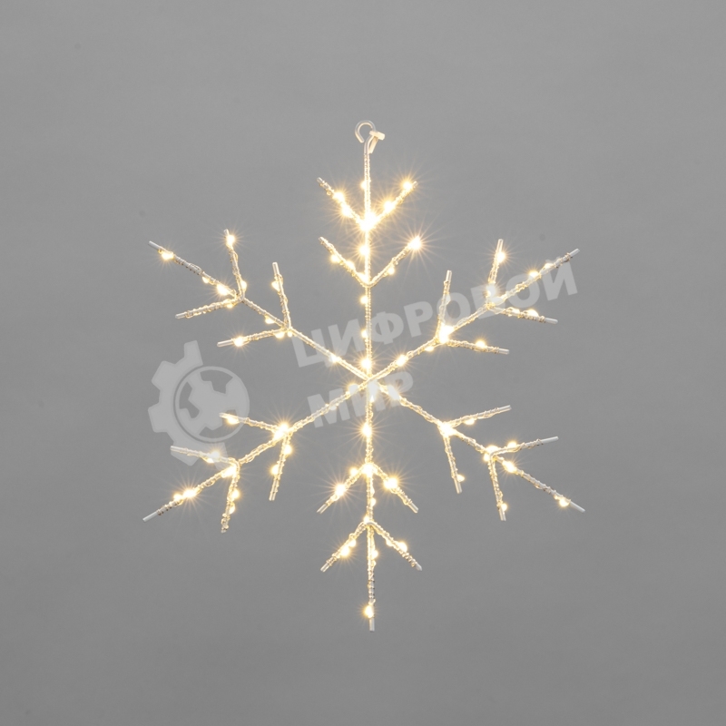Светодиодная подвесная фигура Neon-night Снежинка на металлическом каркасе, цвет теплый белый