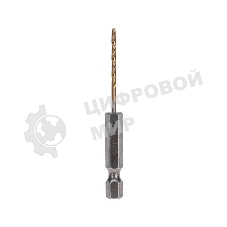 Сверло по металлу Kranz KR-91-5500 2мм Р6М5 ТИТАН шестигранный хвостовик DIN 338 (уп.1шт)