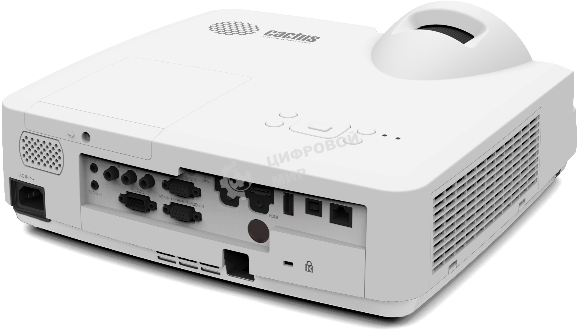 Проектор Cactus Bright CS-V3.WT 3LCD 4000Lm ANSI (1280x800) 30000:1 ресурс лампы:10000часов 1xUSB typeA 1xUSB typeB 2xHDMI 4кг