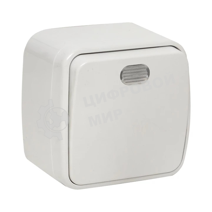 Выключатель 1-клавишный EKF Basic Минск ОП 10А с индикатором белый