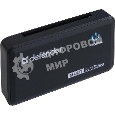 Кард-ридер Defender Optimus/черный/CF/MMC/MS/MS Duo/MS Micro M2/MS Pro/MS Pro Duo/RS-MMC/SD/SDHC/micro-SD/mini-SD/miсro-SDHC/USB 2.0 A(M)/черный