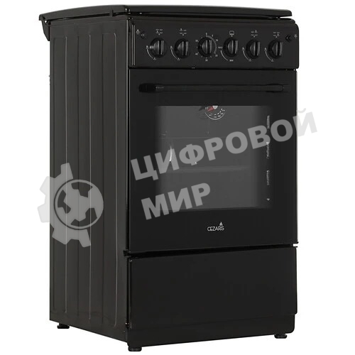 Плита газовая Cezaris ПГ 2150-11 коричневый, конфорок 4 шт, духовка 43 л, 51 см x 85 см x 55 см