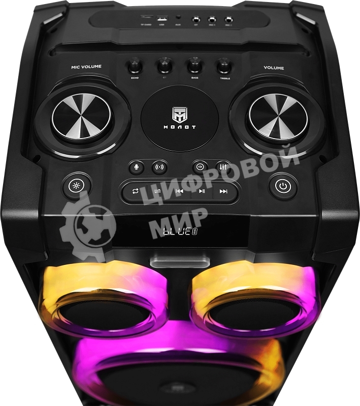 Колонка портативная Ural 23 черный 2000W 1.1 BT/3.5Jack/USB-C 15м 7000mAh (УРАЛ МОЛОТ 23)