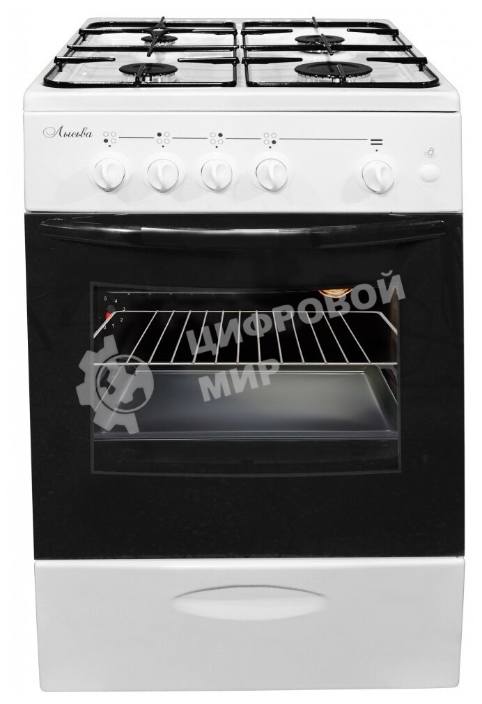 Плита газовая Лысьва ГП 400 МС СТ-2у белый, конфорок 4 газовых, духовка 57 л, 50 см x 84 см x 60 см