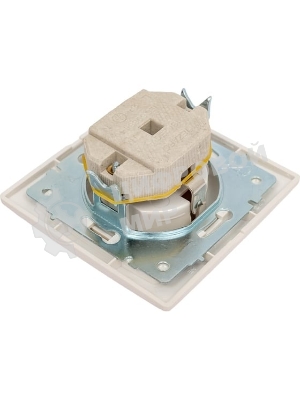 Розетка 1-м СП Мира керам. с заземл. жемчуж. белый перламутр Lezard 701-3030-122