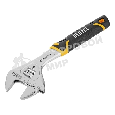 Ключ разводной Denzel 200 мм (раскрытие до 33 мм), CrV, с быстрым сбросом, кованый, TPR рукоятка