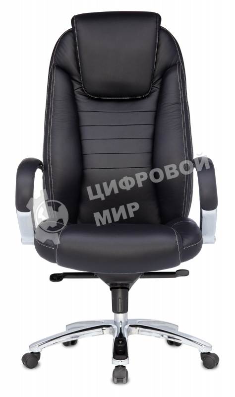 Кресло руководителя Бюрократ T-9923SL/BLACK черный, кожа, крестовина хром