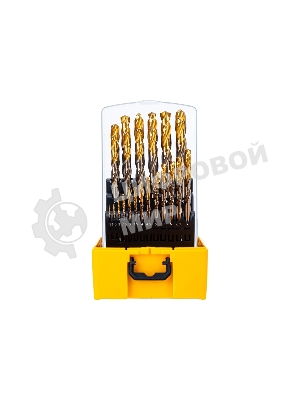 Набор сверл по металлу Denzel 1-13 мм, Р6М5К8-TiN, Golden Tip, 25 шт