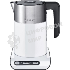 Чайник электрический Bosch TWK8611P 1.5 л, 2400 Вт, белый/серебристый (корпус: нержавеющая сталь)