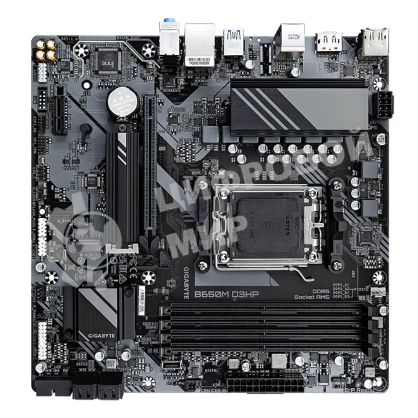 Материнская плата Gigabyte B650M D3HP, AM5, AMD B650, 4xDDR5, 4xSATA, 2xM.2, 1xPCI-E 4.0 x16, 1xPCI-E x1, 1xHDMI, 2xDP, 1x 2.5Gb LAN, 3xUSB-A 3.2 Gen 1, 2xUSB-A 2.0, 1xUSB-C 3.2 Gen 1, 3x3.5 мм, 7.1, Micro-ATX