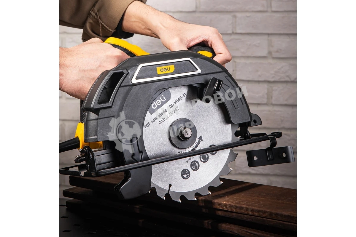Циркулярная пила Deli DL-YJ185-E1 (1300Вт, 5300об/мин, диаметр диска 185мм)