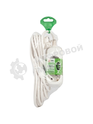 Удлинитель электрический ЭРА UDL-10-250-E Greenline 2 розетки с заземлением 5м ПВС 3x0.75мм2