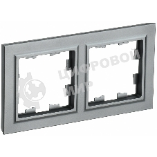 Рамка 2-местная IEK BRITE РУ-2-БрС сталь