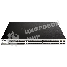 Коммутатор D-Link DGS-1210-52MPP/E2A, 48×1 Гбит/с + 4×1 Гбит/с SFP, настраиваемый