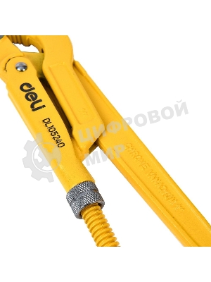 Трубный рычажный ключ №1 с изогнутыми губками Deli DL105240 315мм, раскрытие губок 0-40мм, сталь Cr-V