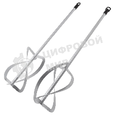 Комплект насадок для строительного миксера Denzel 2 шт., 220х560 мм, оцинкованные, хвостовик HEX13