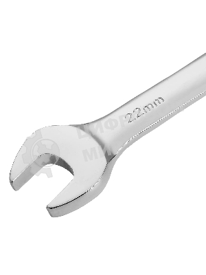 Ключ комбинированный Denzel, с трещеткой, 22 мм