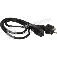 Шнур питания Lanmaster LAN-PP19/SH-0.5-BK C19-Schuko проводник.:3x1.5мм2 0.5м 220В 16А черный