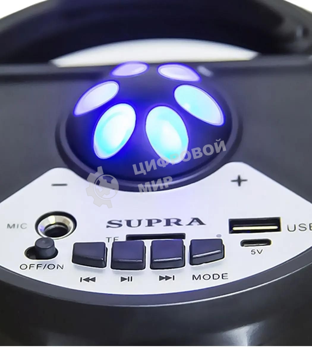 Акустическая система SUPRA SMB-330, 20Вт, с караоке, Bluetooth, FM, USB, черный
