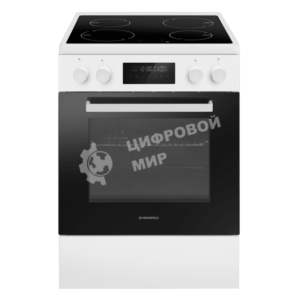 Плита электрическая MAUNFELD MIC611W01TD белый, конфорок 4 электрических (индукционных), духовка 59 л, 60 см x 84.5 см x 63 см