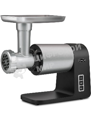 Мясорубка электрическая Rondell 1451-RE-01 серебристый/черный, 2300 Вт, 2.0 кг/мин, реверс, защита от перегрузки, металлический лоток, насадки - 5