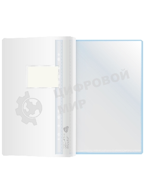 Папка-скоросшиватель Silwerhof 255121-02 A4, прозрачный верхний лист, 20 вкладышей, боковая перфорация, полипропилен голубой