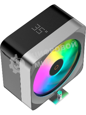 Кулер для процессора Ocypus Delta A40 EX BK Digital, 120мм ARGB FAN, Top Display Panel, 4 HEAT PIPES, 4-PIN PWM, 500-1800 RPM, 29DBA, HYDRO BEARING, LGA115X/1200/1700/18XX, AM4/AM5