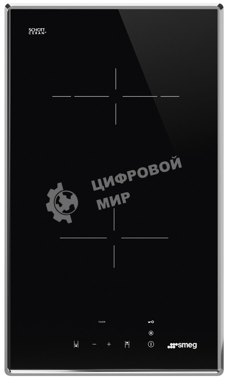 Электрическая домино SMEG SE232TX1 Cтеклокерамическая варочная панель, 30 см, прямой край в рамке из нержавеющей стали