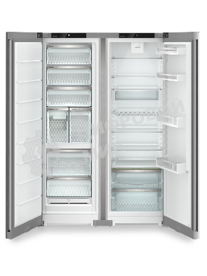 Холодильник Liebherr Комбинация XRFsf 5240-22 001(SFNsfd 5247-22 001+ SRsfd 5220-22 001) серебристый двухкамерный 412/262л морозилка сбоку, Side by Side