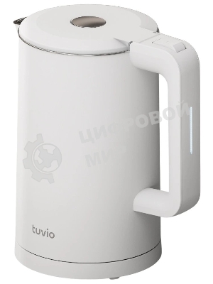 Электрочайник Tuvio TKP0317 с двойными стенками 1.7 л и колбой из нержавеющей стали, белый
