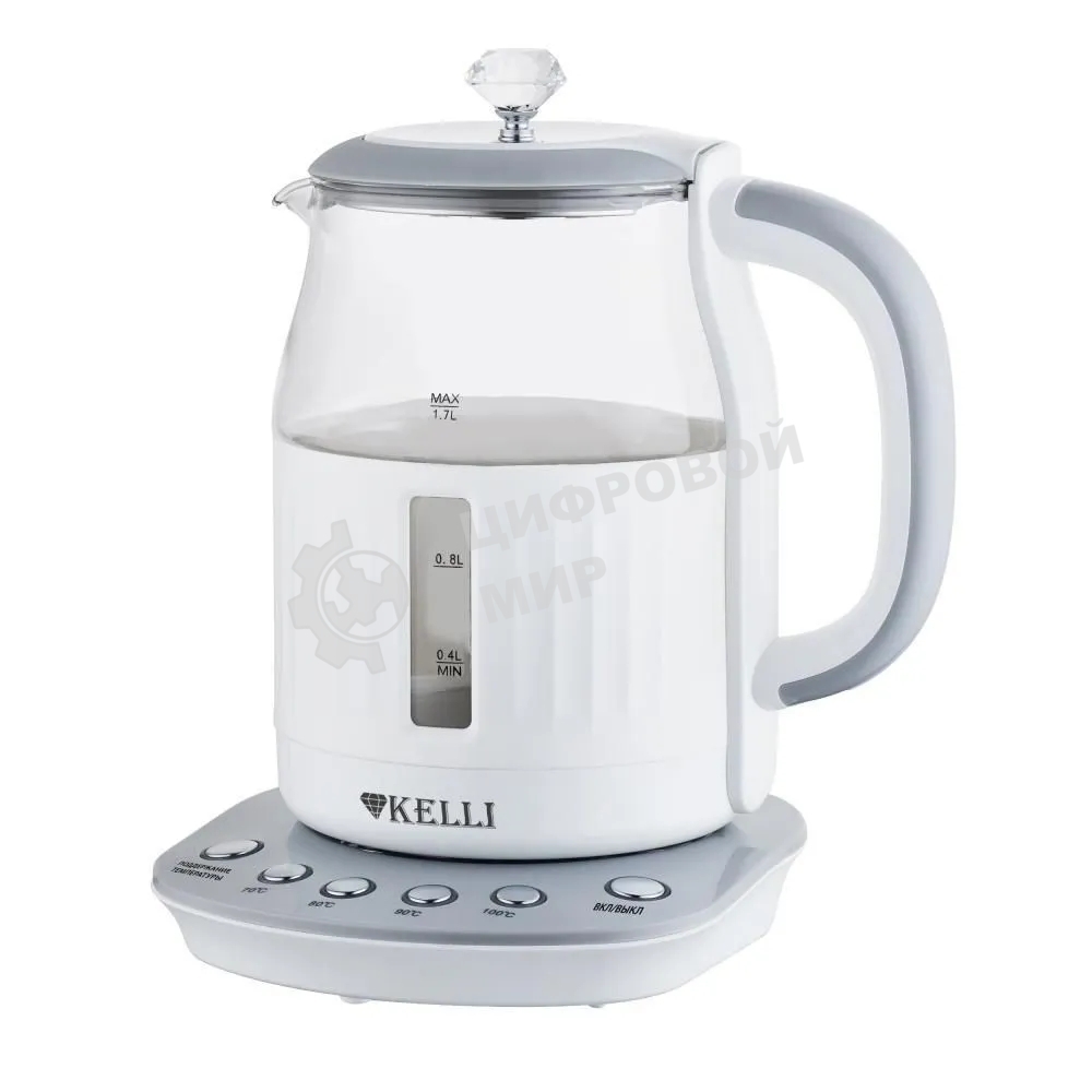 Чайник электрический Kelli KL-1373 бело-серый