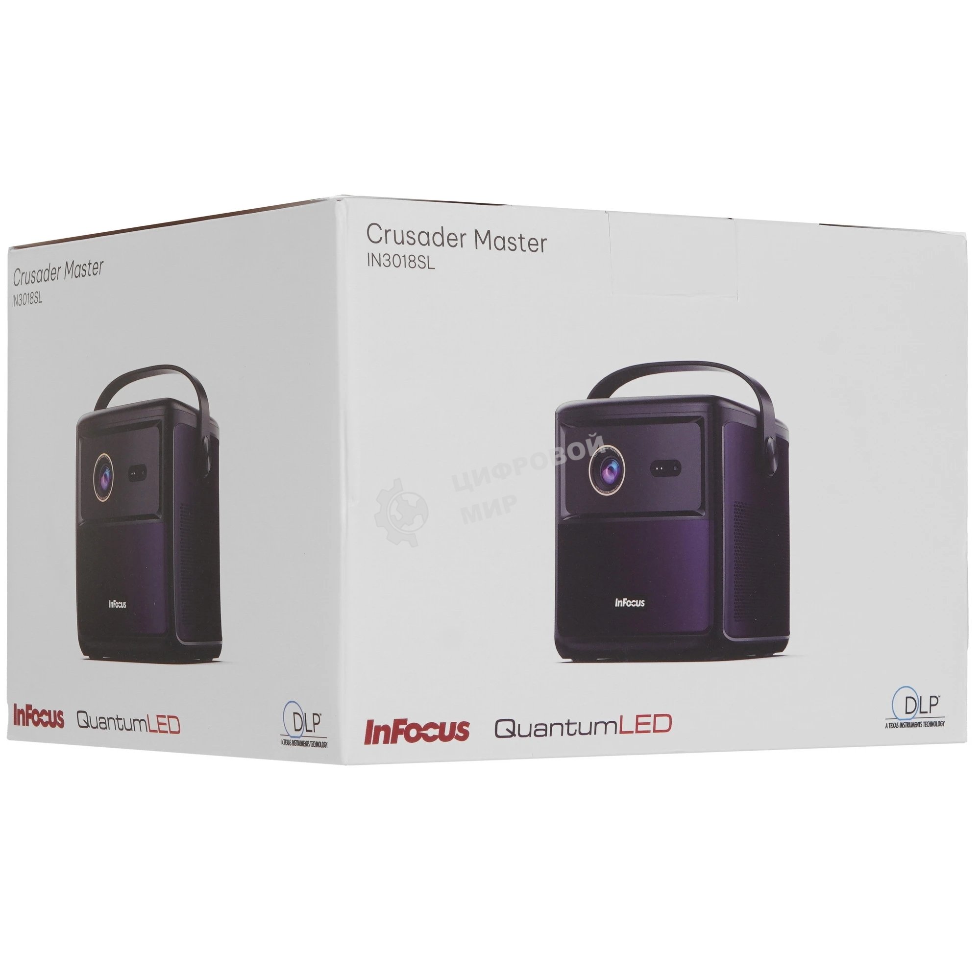 LED проектор InFocus IN3018SL Crusader Master DLP, 450 lm, FullHD, (1.2:1), HDMI 2.0 (eARC) USB-A 2.0, AUX, Bluetooth 5.1/BLE, wi-fi 2.4/5GHz, 2х10W Dolby Audio, до 25000ч., 1.57 кг батарейка