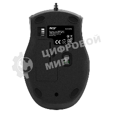 Мышь проводная Acer OMW020 черный, 1600 dpi, USB, кнопки - 4