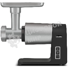 Мясорубка электрическая Rondell 1451-RE-01 серебристый/черный, 2300 Вт, 2.0 кг/мин, реверс, защита от перегрузки, металлический лоток, насадки - 5