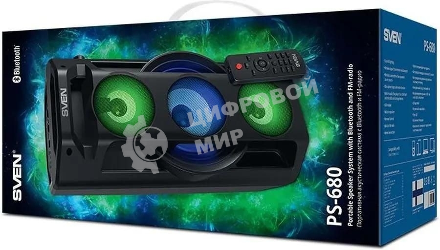 Колонка портативная Sven АС PS-680 черный 65W 1.0 BT