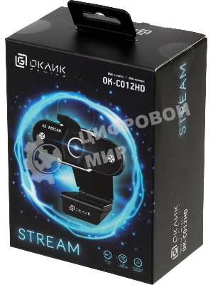 Веб-камера OKLICK OK-C012HD 1280x720, 30 кадр/с, USB Type-A, микрофон, универсальное крепление