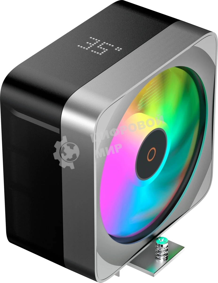 Кулер для процессора Ocypus Delta A40 EX BK Digital, 120мм ARGB FAN, Top Display Panel, 4 HEAT PIPES, 4-PIN PWM, 500-1800 RPM, 29DBA, HYDRO BEARING, LGA115X/1200/1700/18XX, AM4/AM5