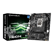 Материнская плата Maxsun Maxsun H610M, LGA 1700, Intel H610, 2xDDR4, 1xM.2, 3xSATA, 1xPCIe 4.0 x16, 1xPCIe x1, 1xHDMI, 1xDP, 1xVGA, 1x 1Gb LAN, 4xUSB 2.0, 2xUSB 3.2 Gen 1, 5.1, mATX
