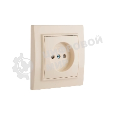 Розетка EKF Минск ERR10-022-200 1-м СП 10А IP20 без заземления, с защитными шторками, бежевый